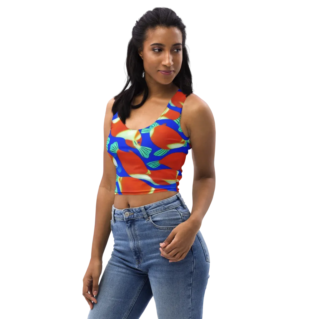 Electric Koi on Crop Top — Left Front