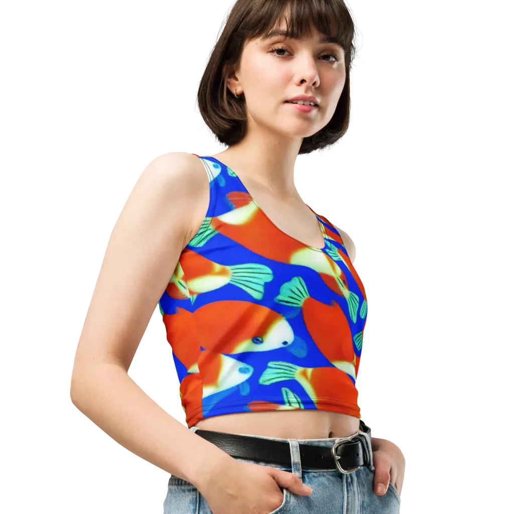 Electric Koi on Crop Top — Right Front