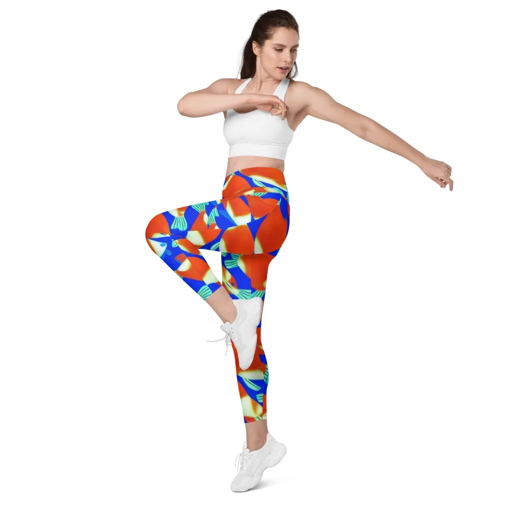 Electric Koi on Leggings with Pockets — Left Front