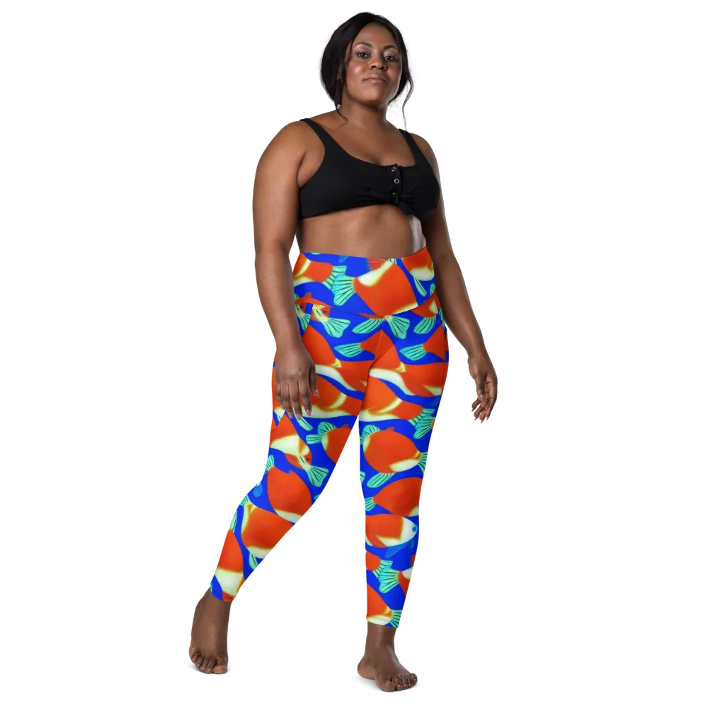 Electric Koi on Leggings with Pockets — Front
