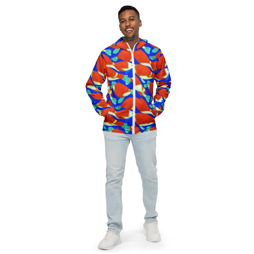Electric Koi on Men's Windbreaker — Front