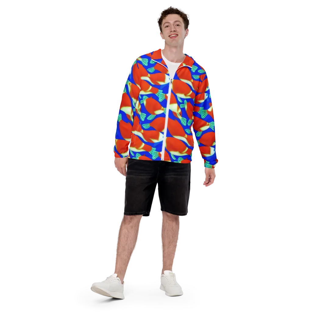 Electric Koi on Men's Windbreaker — Front