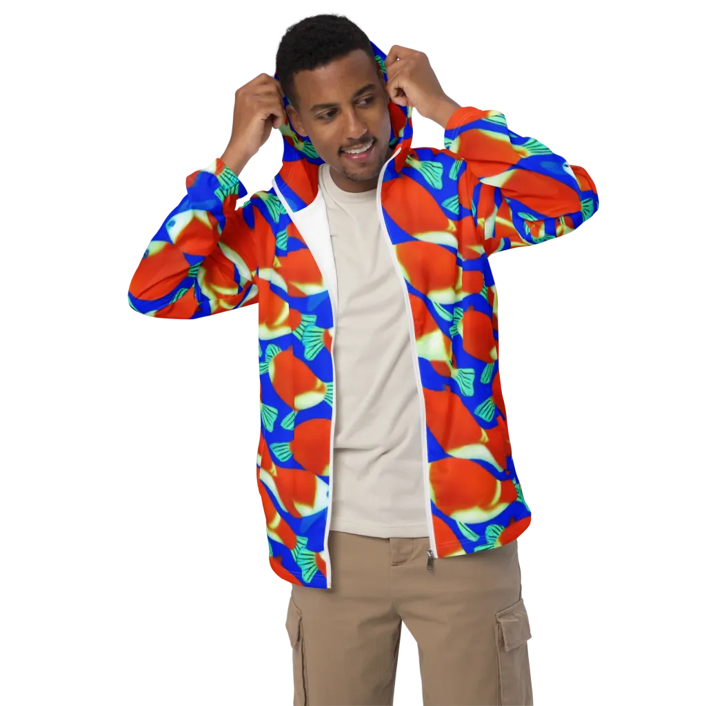 Electric Koi on Men's Windbreaker — Front