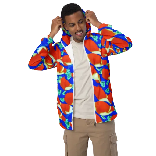 Electric Koi on a Men's Windbreaker