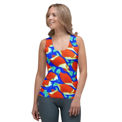 Electric Koi on a Women's Tank Top