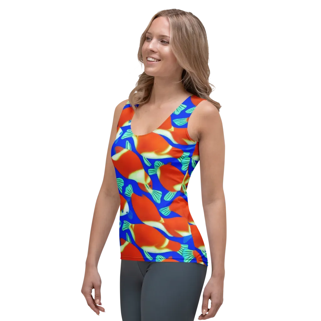 Electric Koi on Women's Tank Top — Left Front