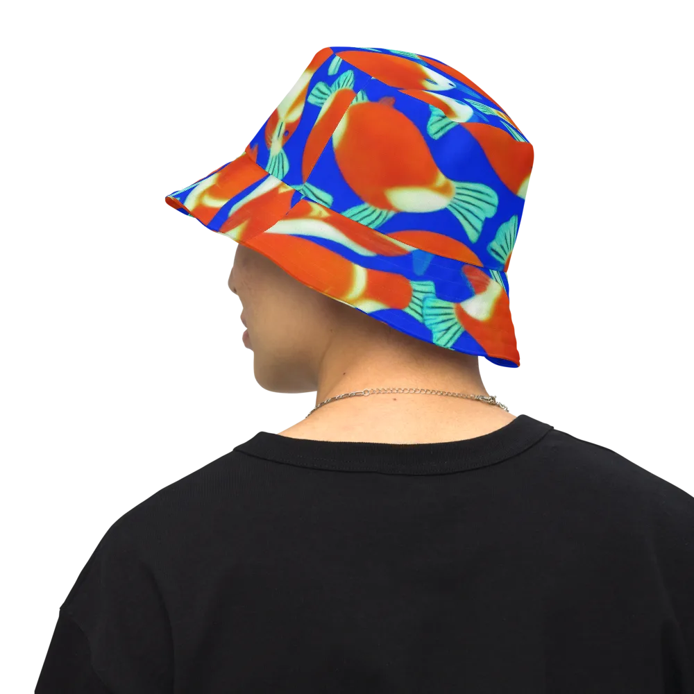 Electric Koi on Reversible Bucket Hat — Back Inside
