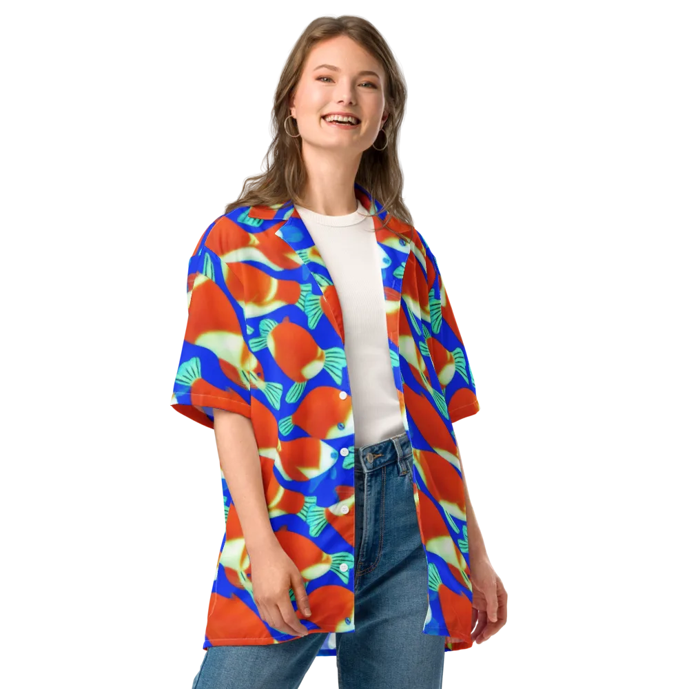 Electric Koi on Button Shirt — Front