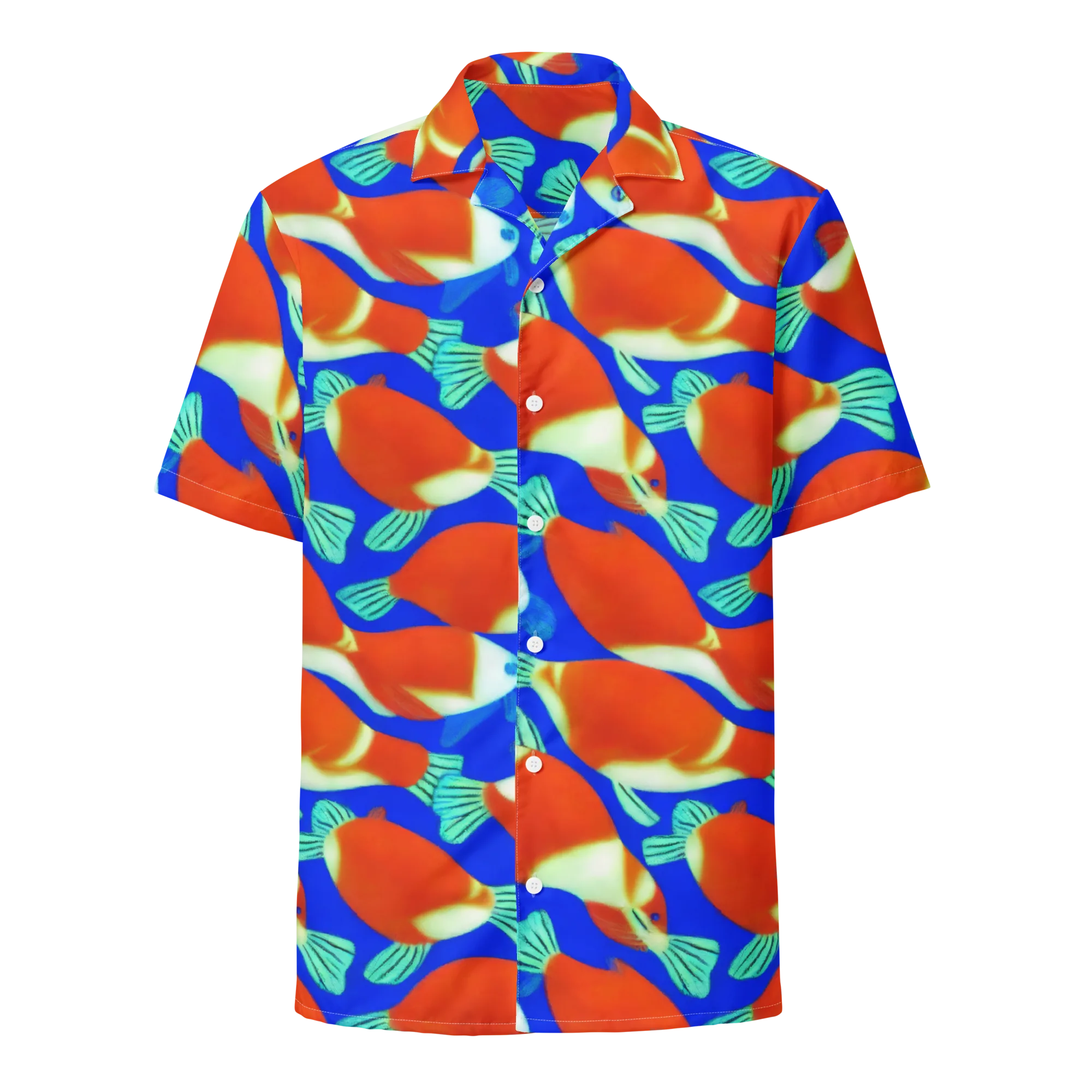 Electric Koi on Button Shirt — Front