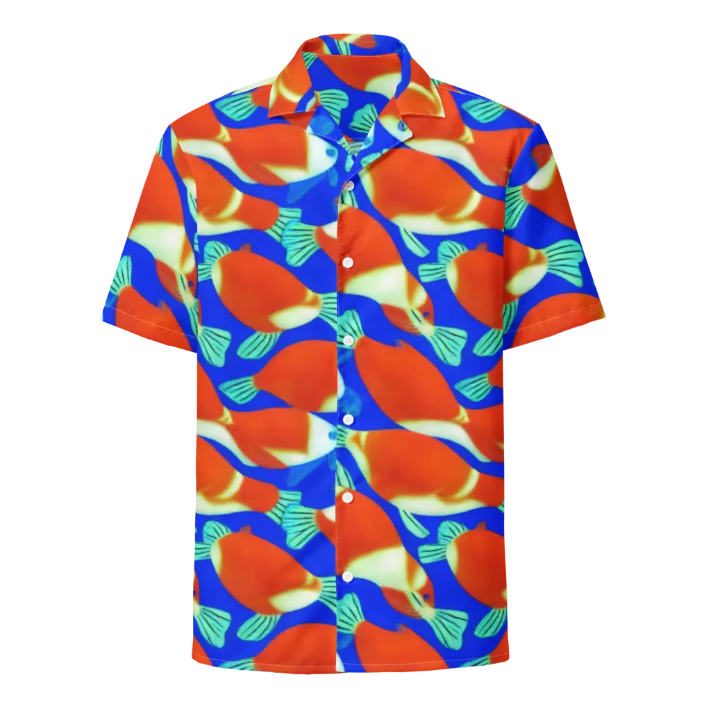 Electric Koi on Button Shirt — Front