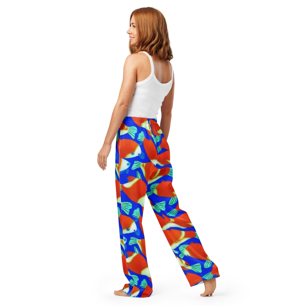 Electric Koi on Women's Pajama Pants — Back