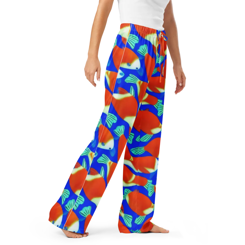 Electric Koi on Women's Pajama Pants — Right Front