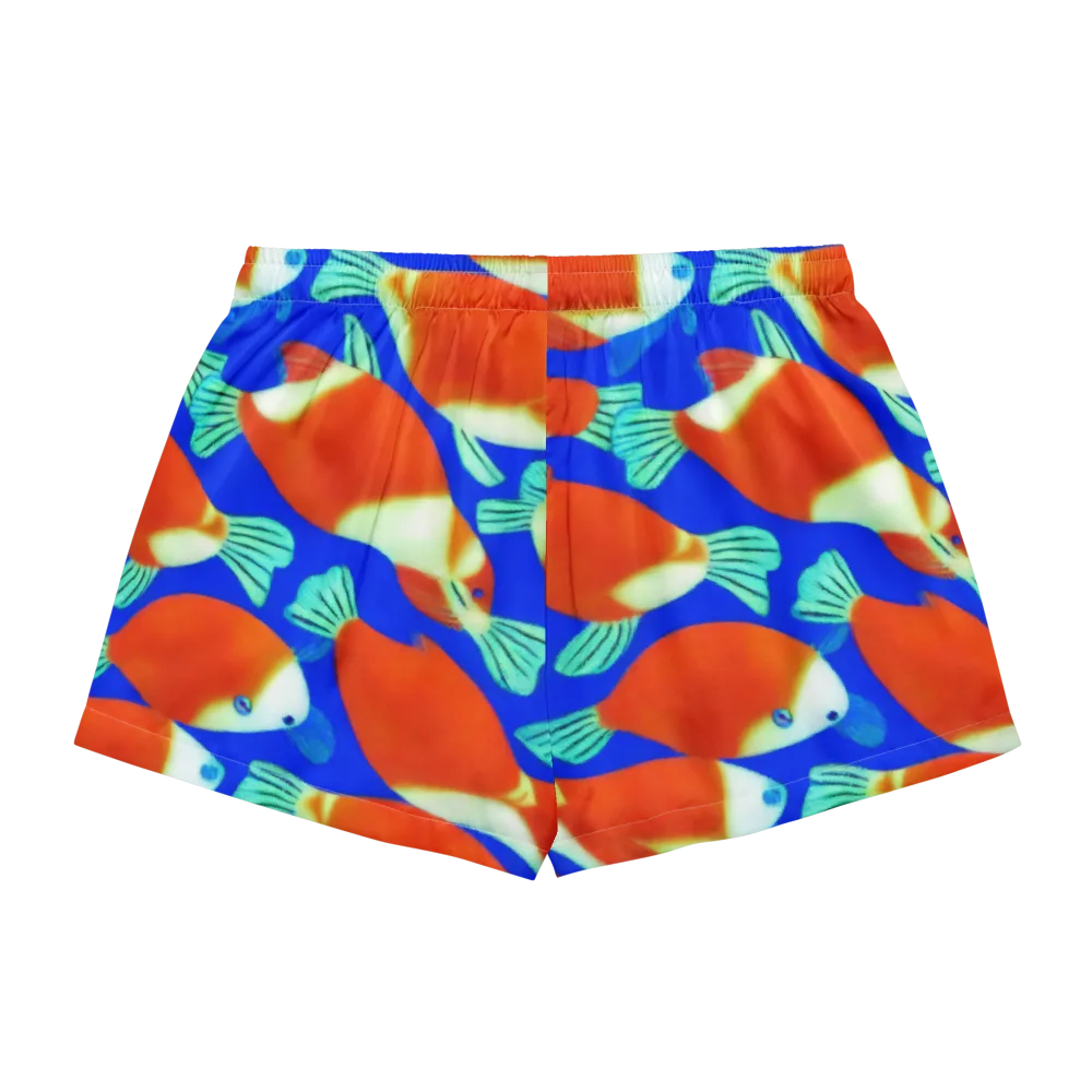 Electric Koi on Women's Pajama Shorts — Back