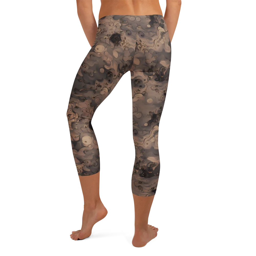 Sepia Whirlpool on Capri Leggings — Back