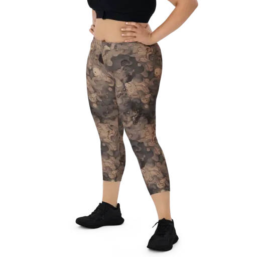 Sepia Whirlpool on a Capri Leggings