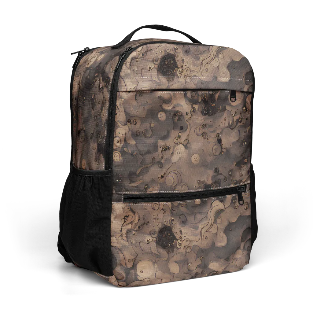 Sepia Whirlpool on Utility Backpack — Right Front