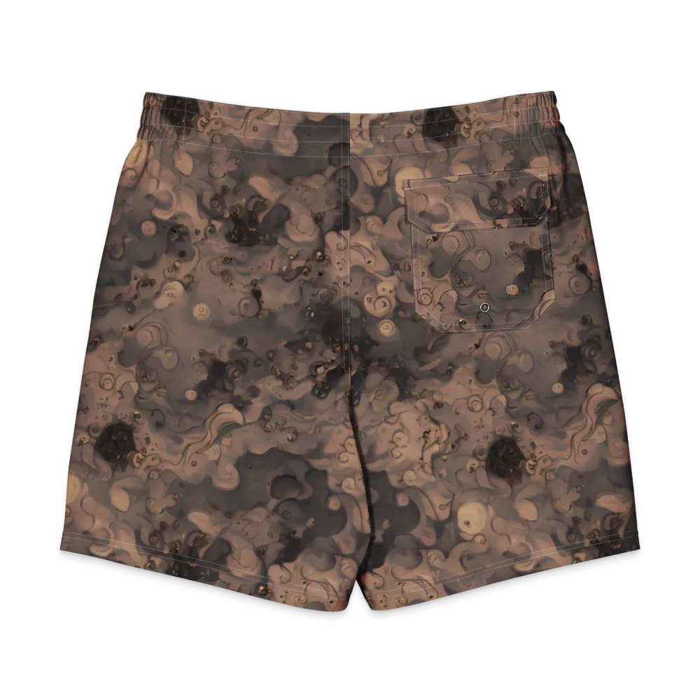Sepia Whirlpool on Men's Board Shorts — Back