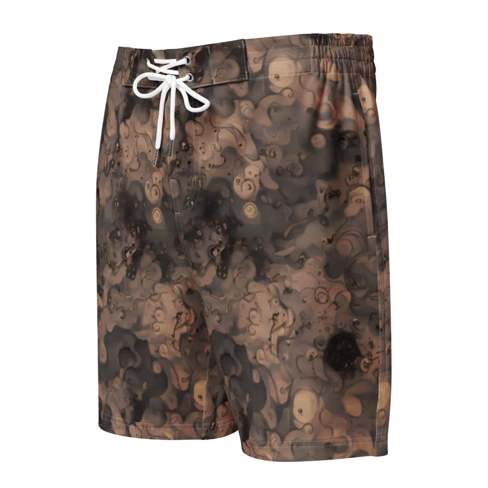 Sepia Whirlpool on Men's Board Shorts — Front