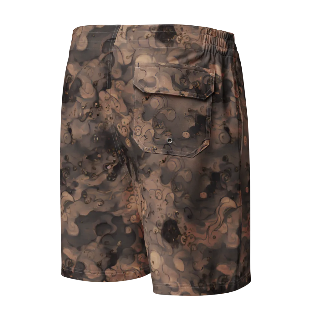Sepia Whirlpool on Men's Board Shorts — Back