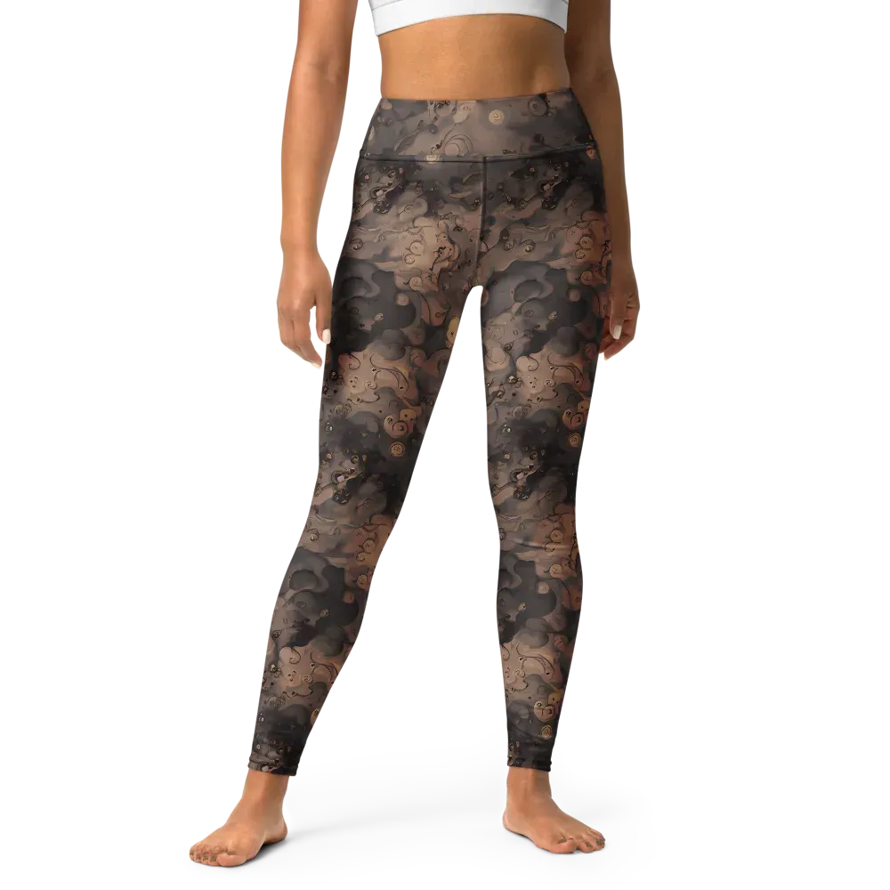 Sepia Whirlpool on Yoga Leggings — Front