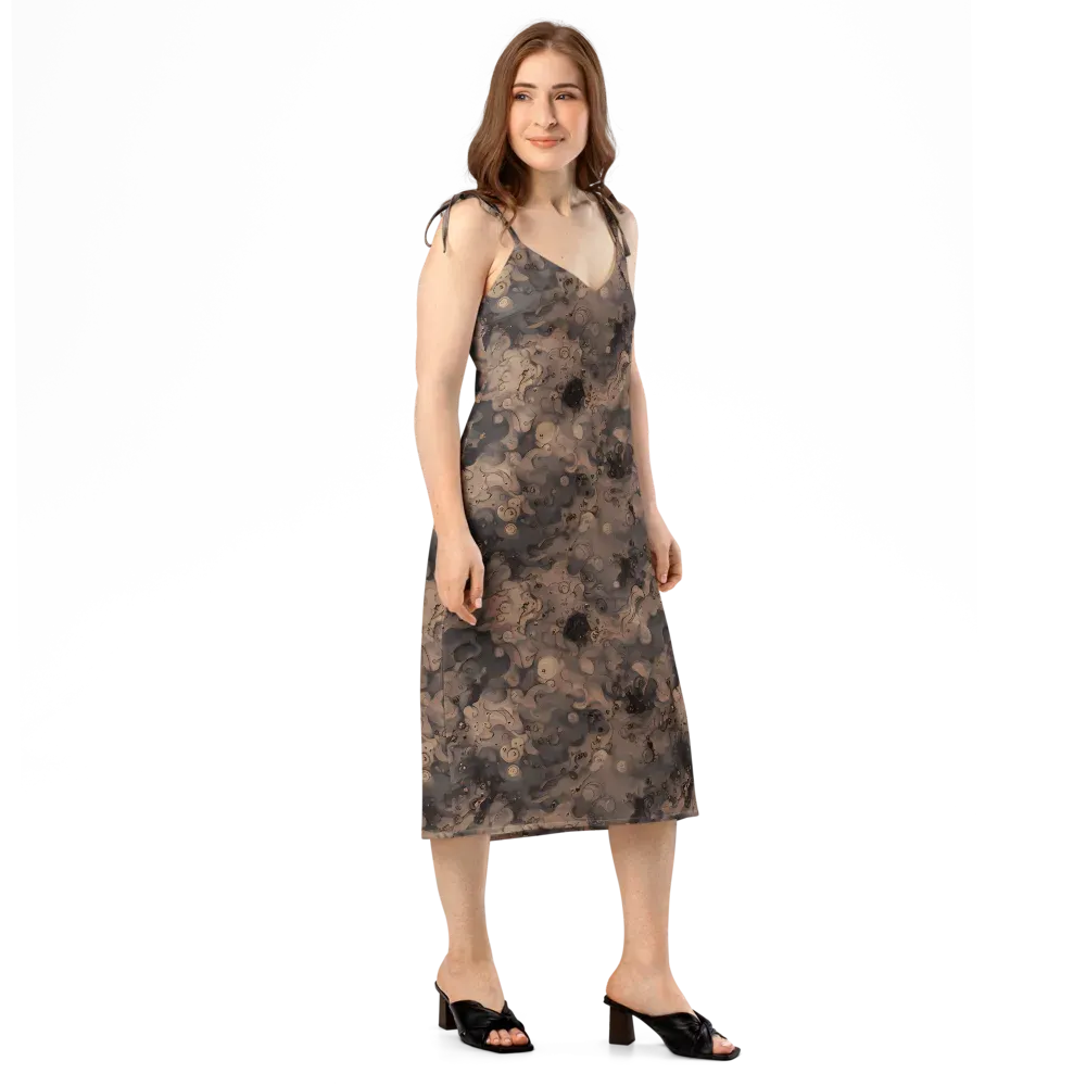 Sepia Whirlpool on Slip Dress — Right Front