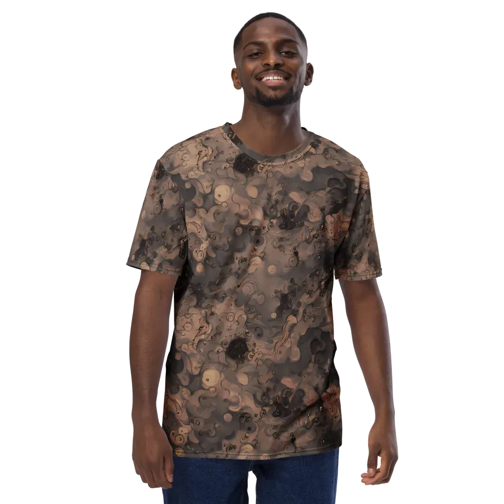 Sepia Whirlpool on Men's Crew Neck T-Shirt — Front