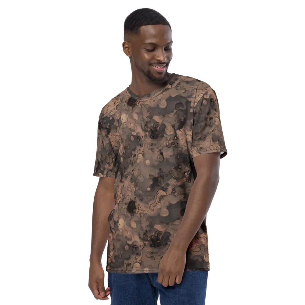 Sepia Whirlpool on Men's Crew Neck T-Shirt — Left