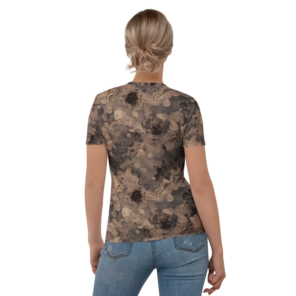 Sepia Whirlpool on Women's Crew Neck T-Shirt — Back