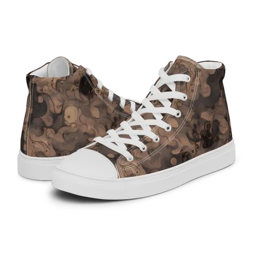 Sepia Whirlpool on a Women's High Top Canvas Shoes