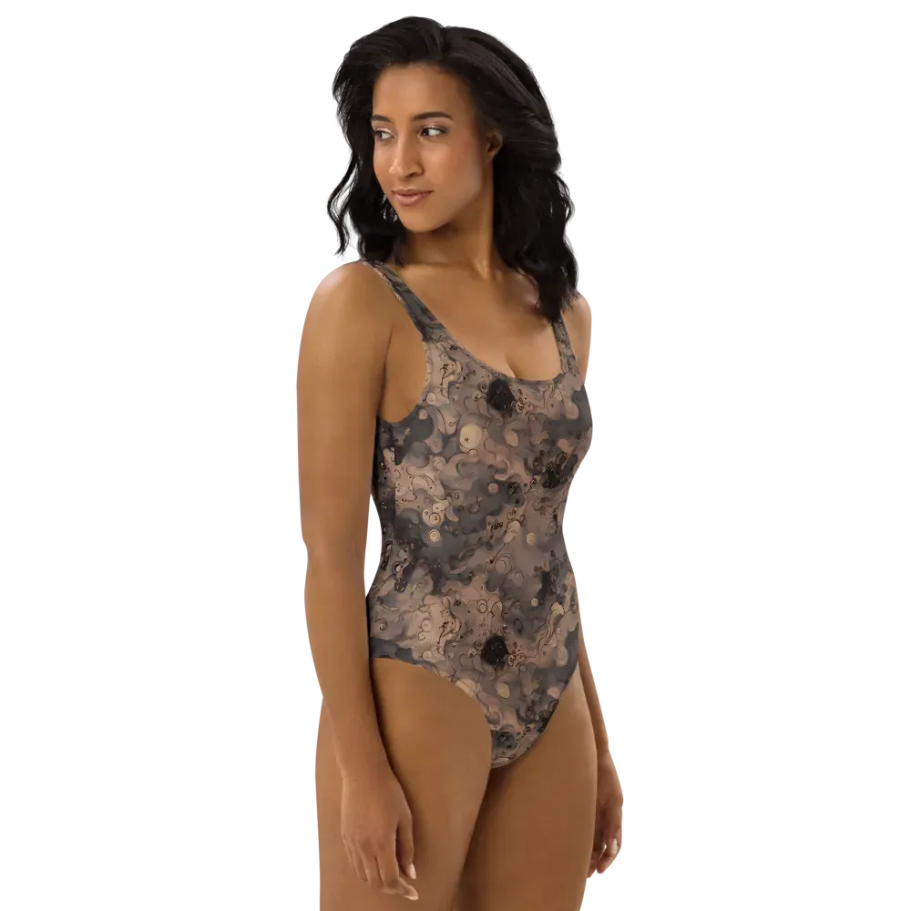 Sepia Whirlpool on One-Piece Swimsuit — Right