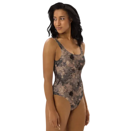 Sepia Whirlpool on a One-Piece Swimsuit