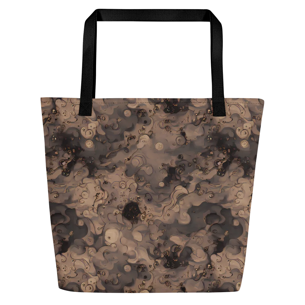 Sepia Whirlpool on Large Tote Bag W/ Pocket — Front
