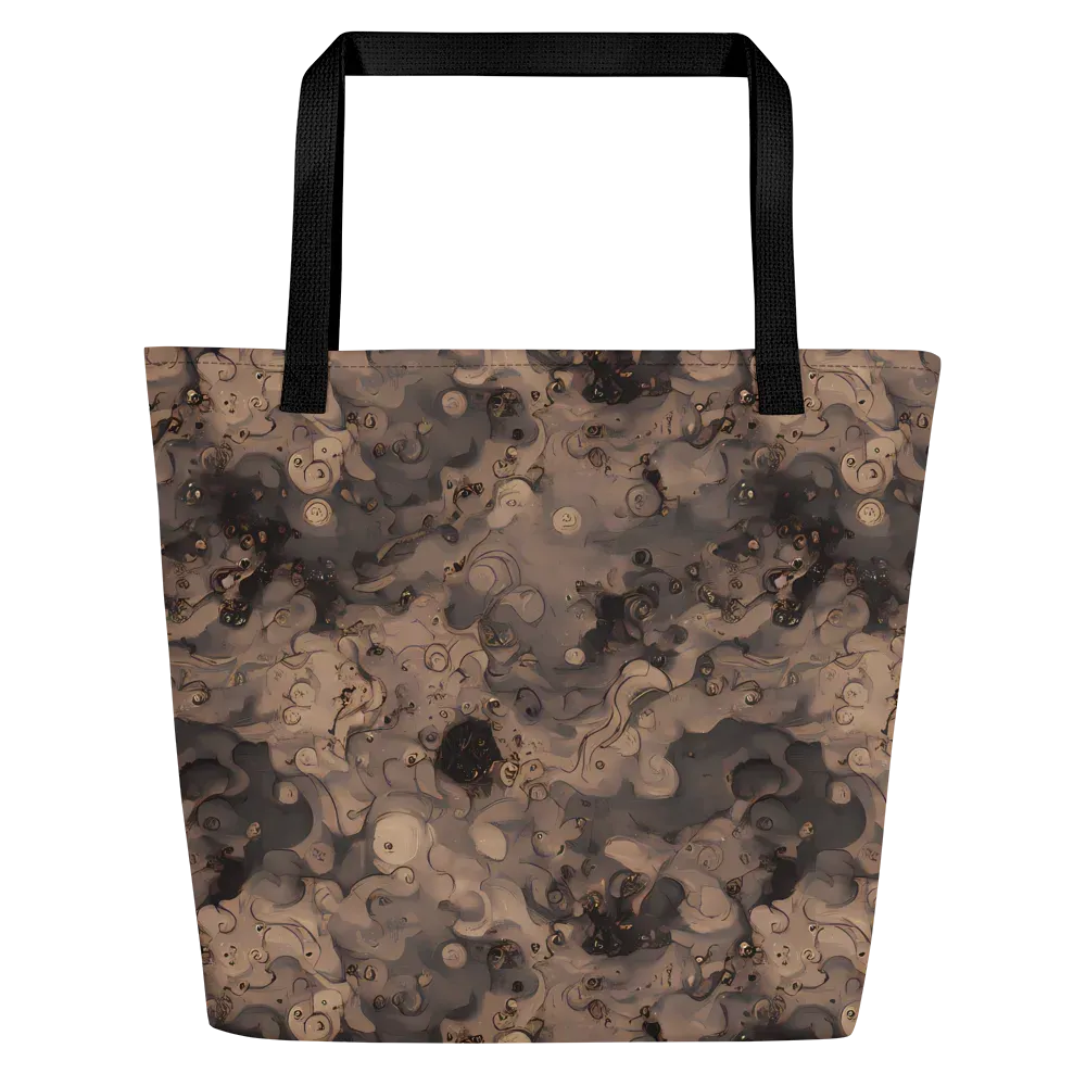 Sepia Whirlpool on Large Tote Bag W/ Pocket — Front