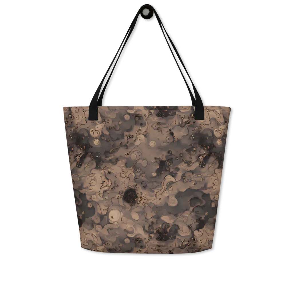 Sepia Whirlpool on Large Tote Bag W/ Pocket — Front