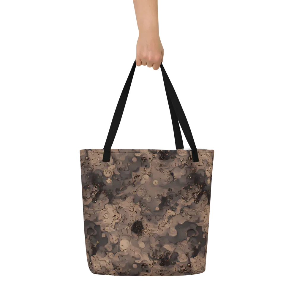 Sepia Whirlpool on Large Tote Bag W/ Pocket — Front