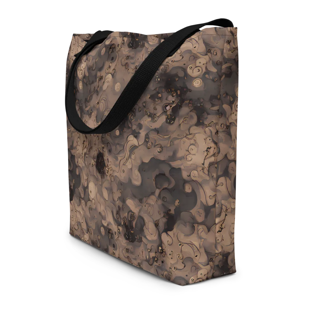 Sepia Whirlpool on Large Tote Bag W/ Pocket — Front