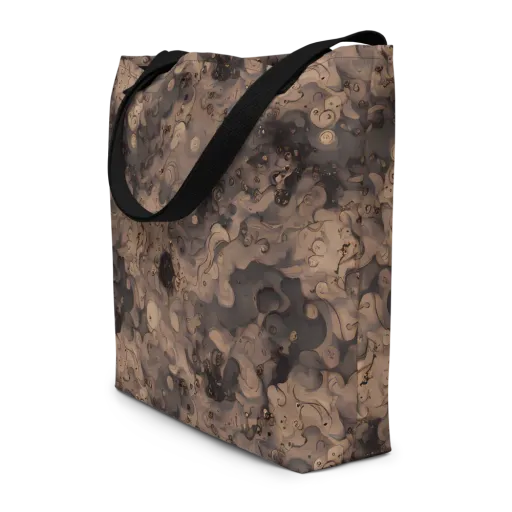 Sepia Whirlpool on a Large Tote Bag W/ Pocket