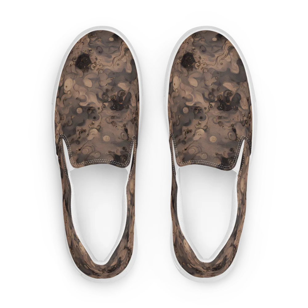 Sepia Whirlpool on Women's Slip-On Canvas Shoes — Front