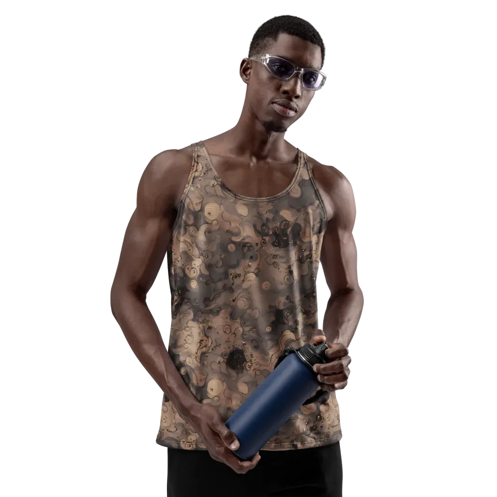 Sepia Whirlpool on Men's Tank Top — Front