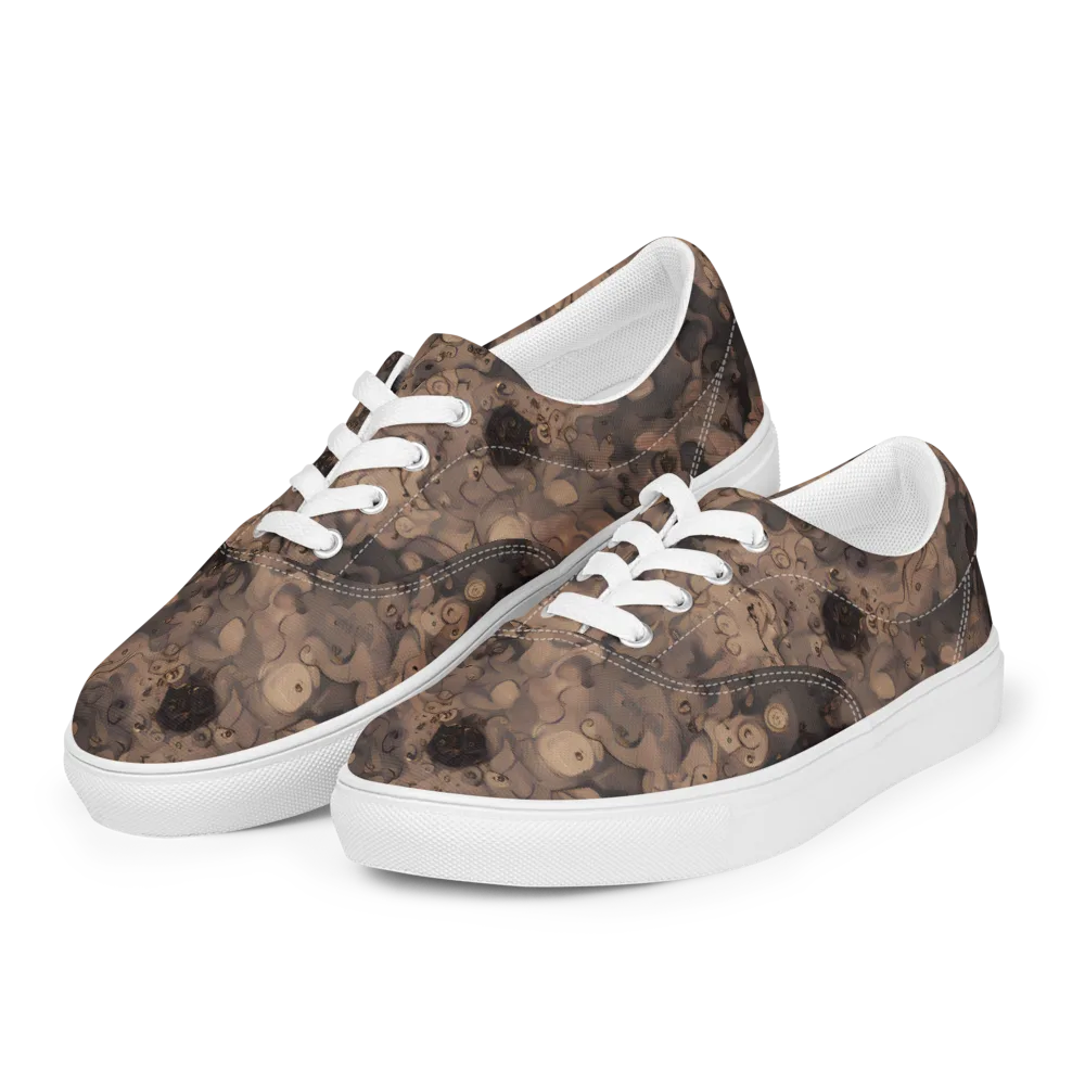 Sepia Whirlpool on Men's Lace-Up Canvas Shoes — Left Front