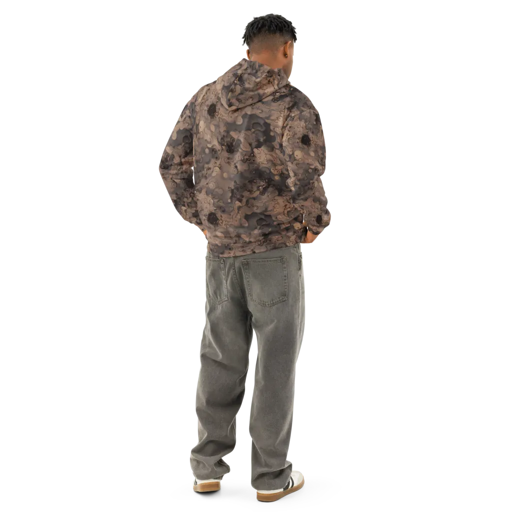 Sepia Whirlpool on Cotton Hoodie — Back