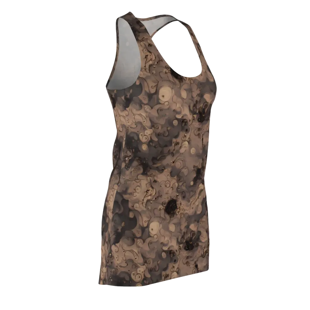 Sepia Whirlpool on Racerback Dress — Front Side