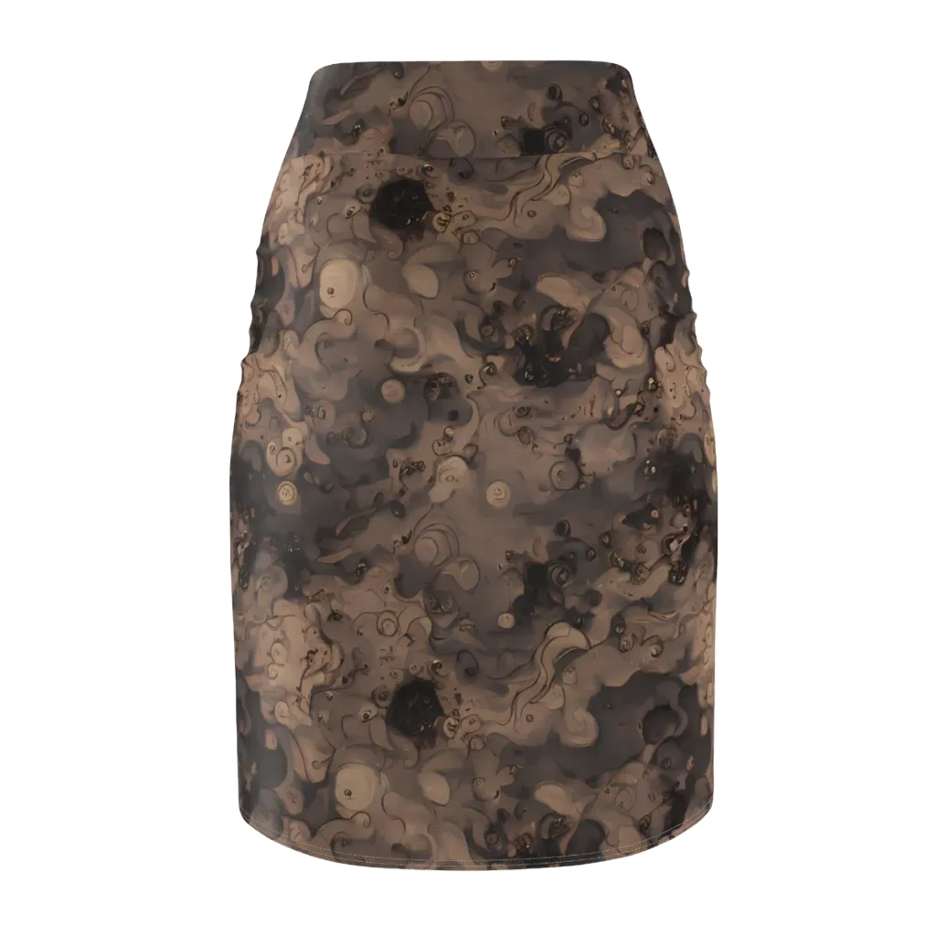 Sepia Whirlpool on Pencil Skirt — Back