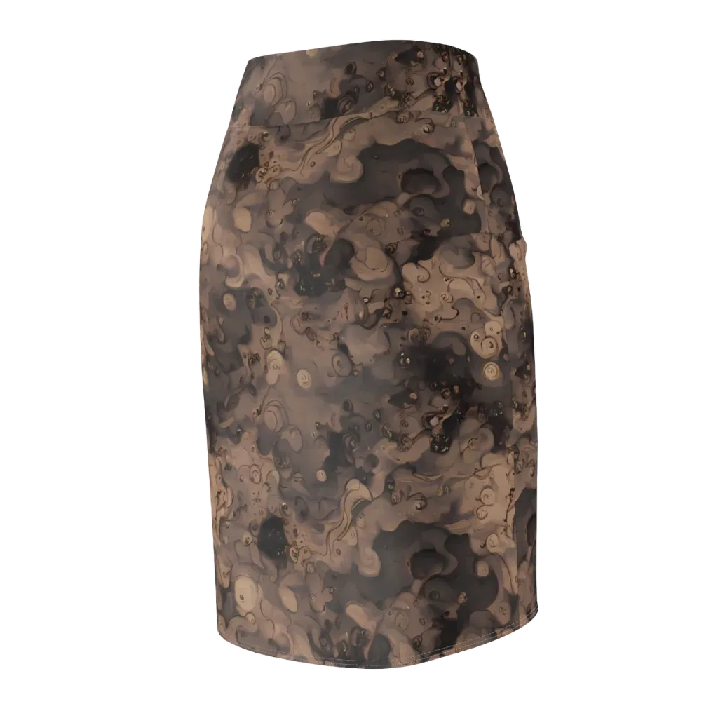 Sepia Whirlpool on Pencil Skirt — Back Side