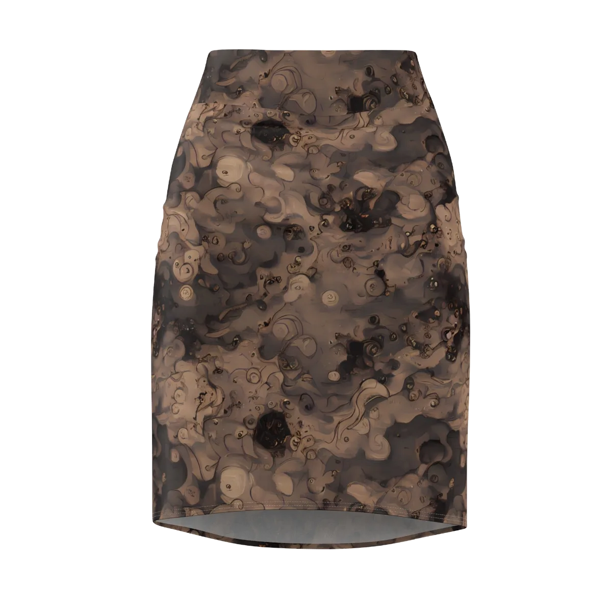 Sepia Whirlpool on Pencil Skirt — Front