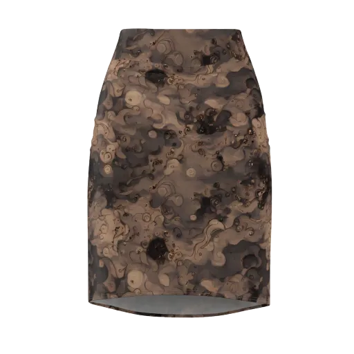 Sepia Whirlpool on a Pencil Skirt
