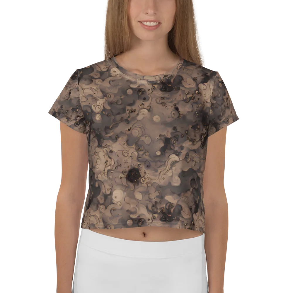 Sepia Whirlpool on Crop Tee — Front