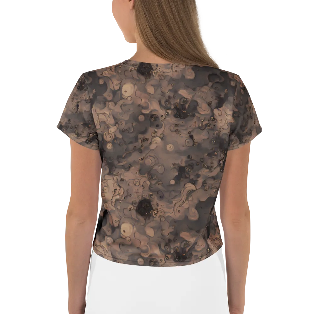 Sepia Whirlpool on Crop Tee — Back