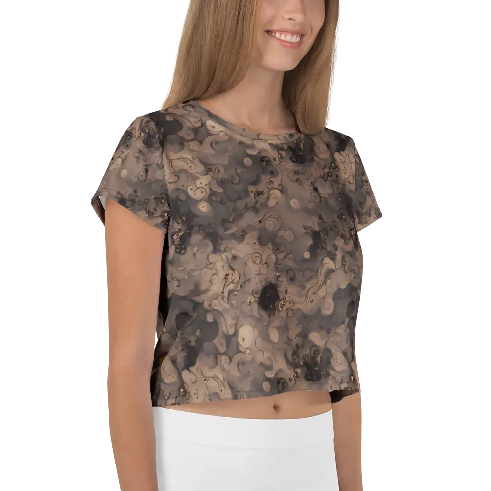Sepia Whirlpool on Crop Tee — Right