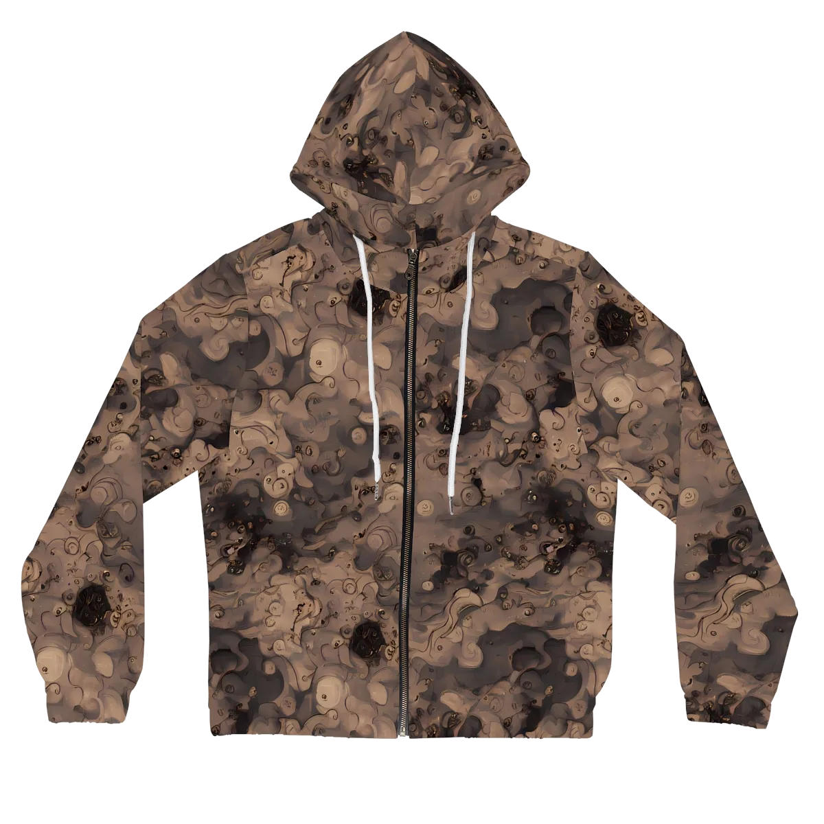 Sepia Whirlpool on Women's Full-Zip Hoodie — Front